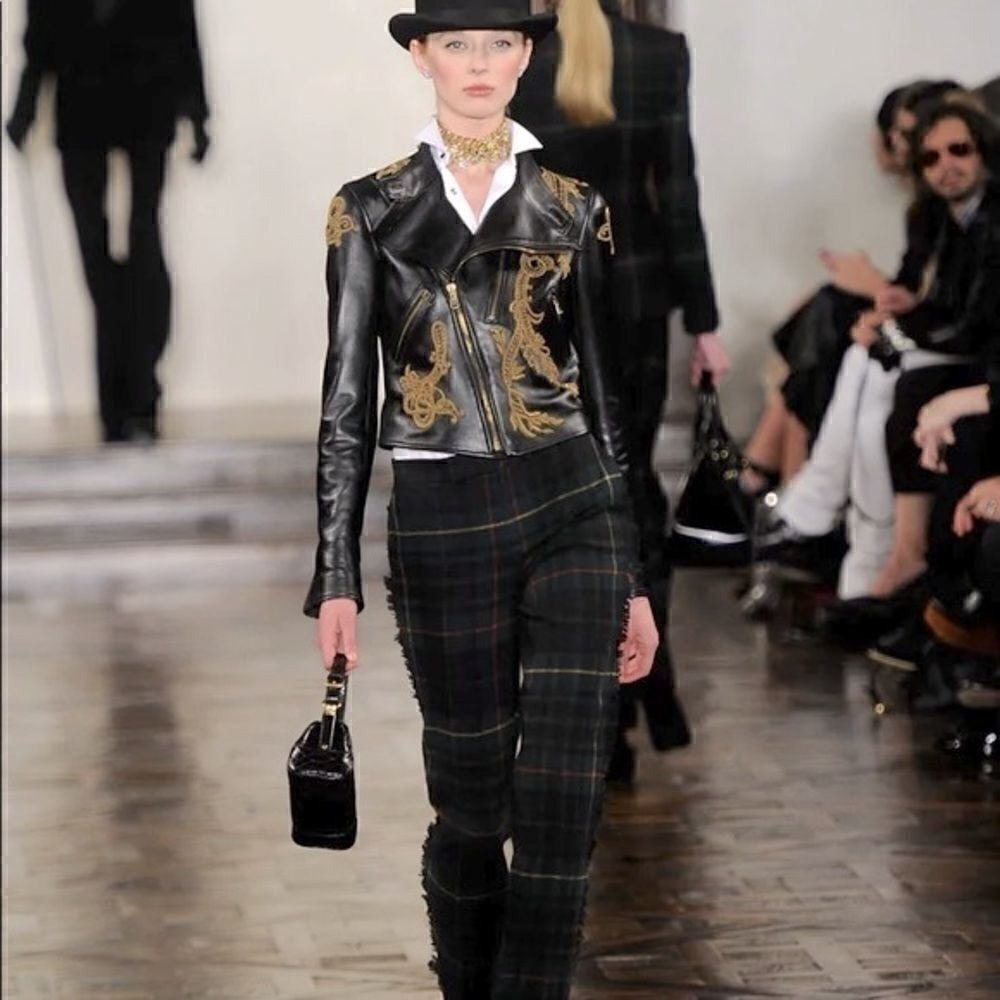 Ralph Lauren Fall ‘12 Green Plaid Fringe Trim Wool Trouser - Picture 5 of 16